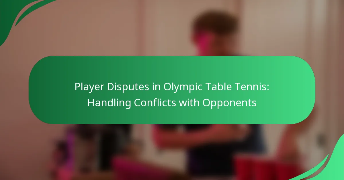 Player Disputes in Olympic Table Tennis: Handling Conflicts with Opponents