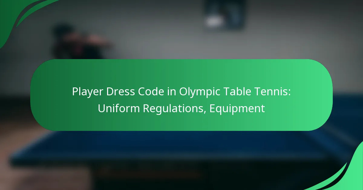 Player Dress Code in Olympic Table Tennis: Uniform Regulations, Equipment