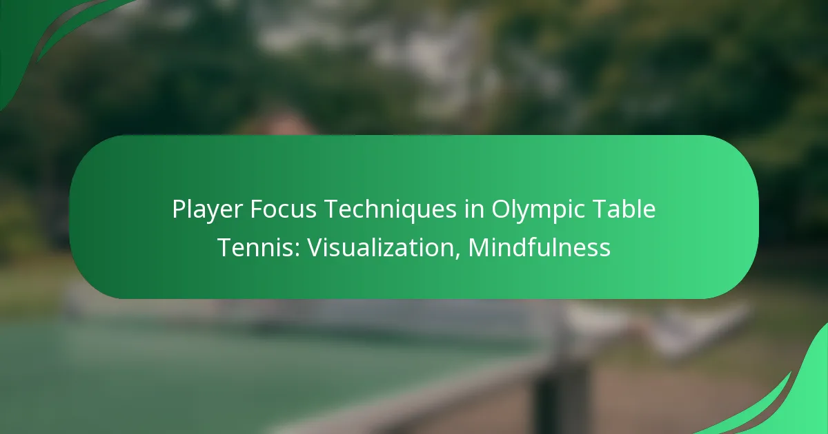 Player Focus Techniques in Olympic Table Tennis: Visualization, Mindfulness