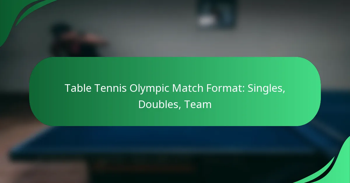 Table Tennis Olympic Match Format: Singles, Doubles, Team