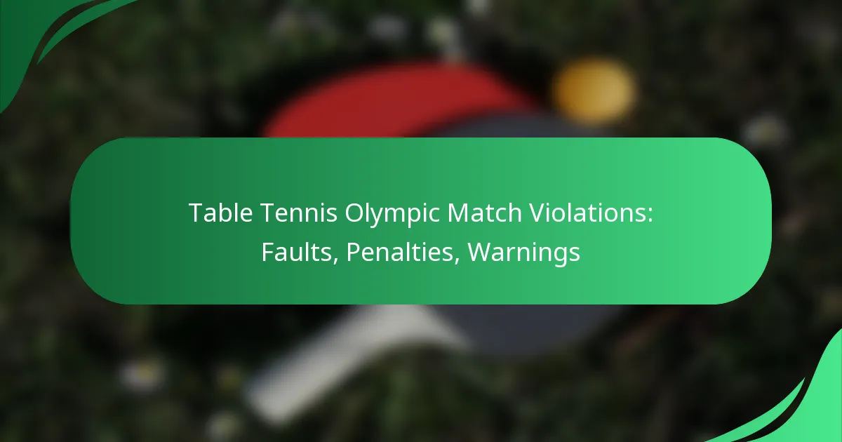 Table Tennis Olympic Match Violations: Faults, Penalties, Warnings