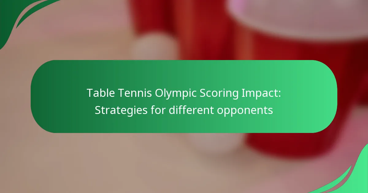 Table Tennis Olympic Scoring Impact: Strategies for different opponents