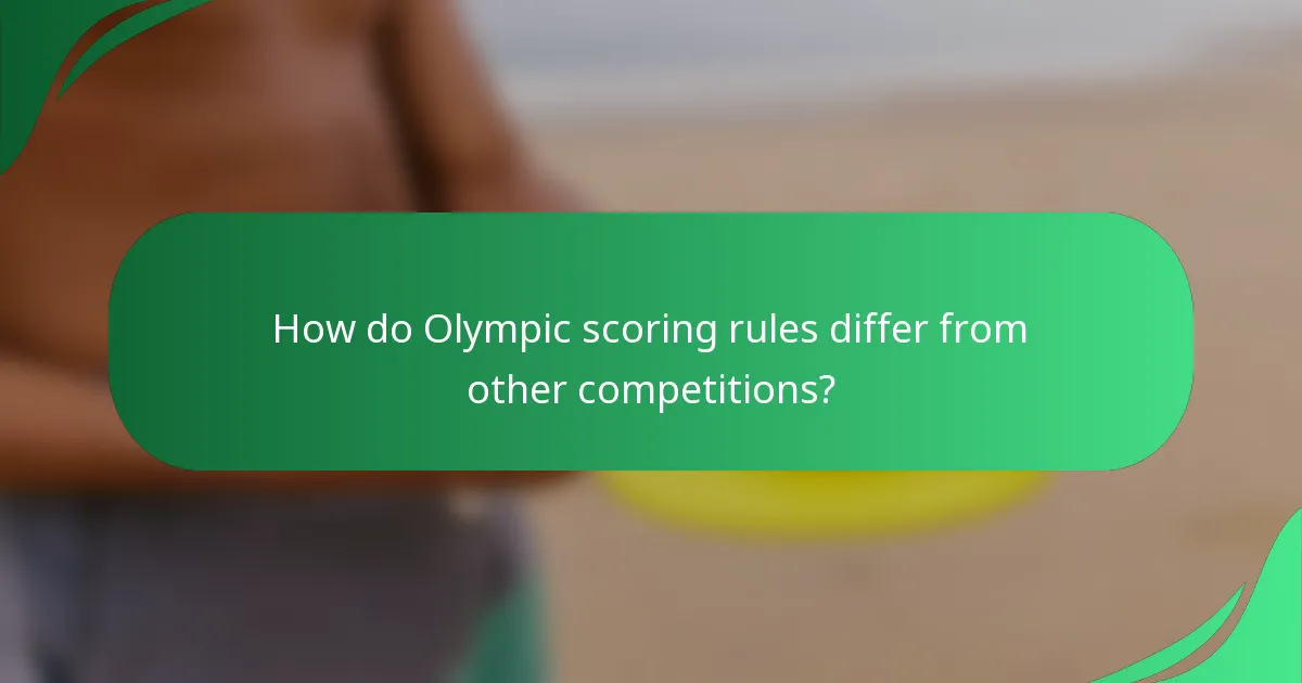 How do Olympic scoring rules differ from other competitions?