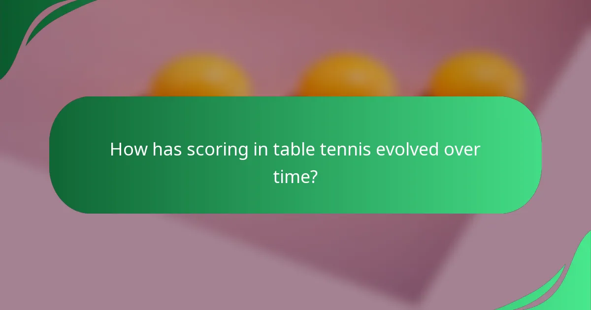 How has scoring in table tennis evolved over time?