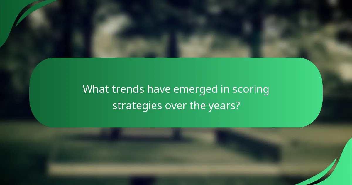 What trends have emerged in scoring strategies over the years?
